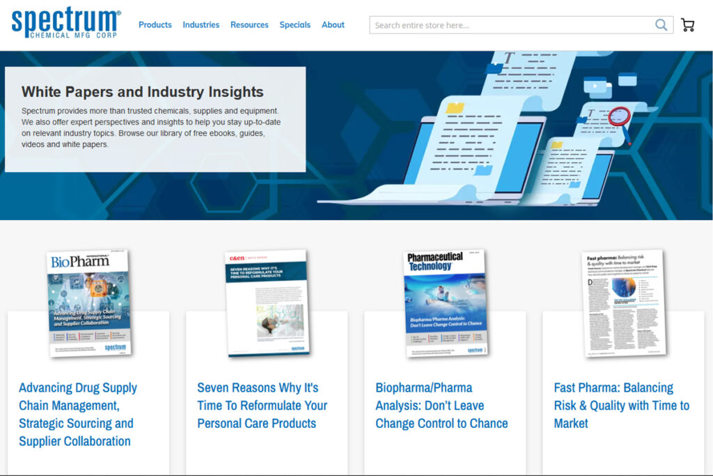 White Papers Landing Page